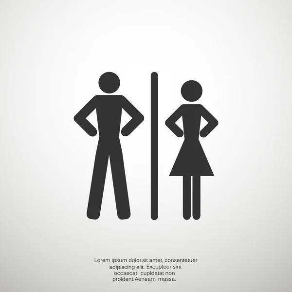 Ikon WC dengan tanda-tanda gender - Stok Vektor