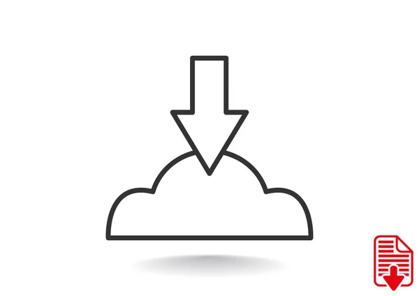Simbolo di caricamento file cloud — Vettoriale Stock
