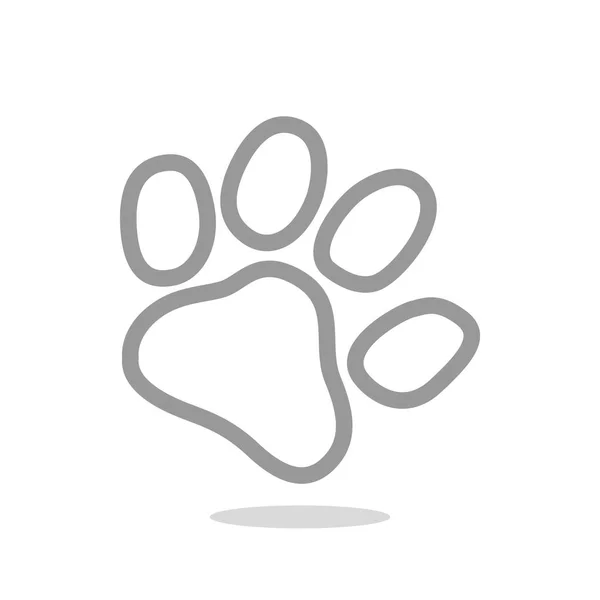 Perro pata pista simple icono — Vector de stock