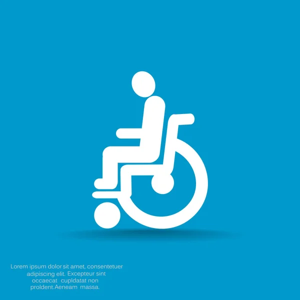 Tekerlekli sandalye basit simgesini devre dışı — Stok Vektör
