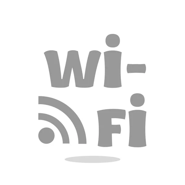 Wi-Fi inscriptie met golven pictogram — Stockvector