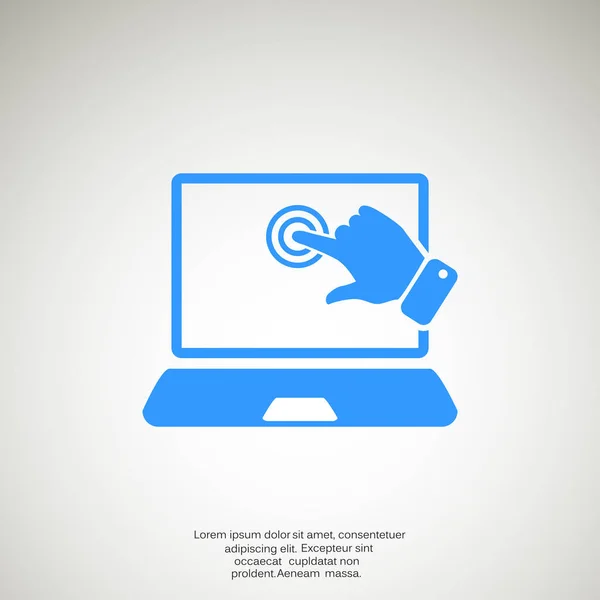 Touchscreen auf dem Laptop Web-Symbol — Stockvektor