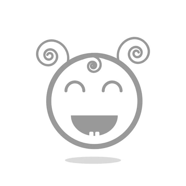 Chica feliz icono web — Vector de stock