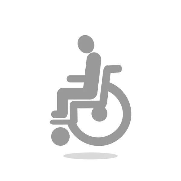 Uitgeschakeld op rolstoel eenvoudige pictogram — Stockvector