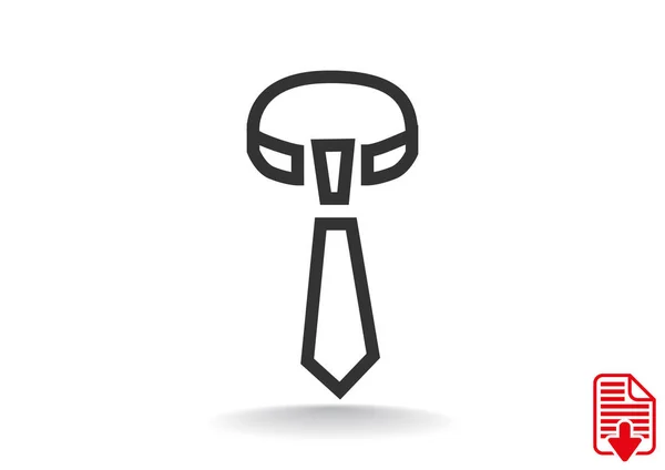 Geknüpfte Krawatte einfache Web-Ikone — Stockvektor