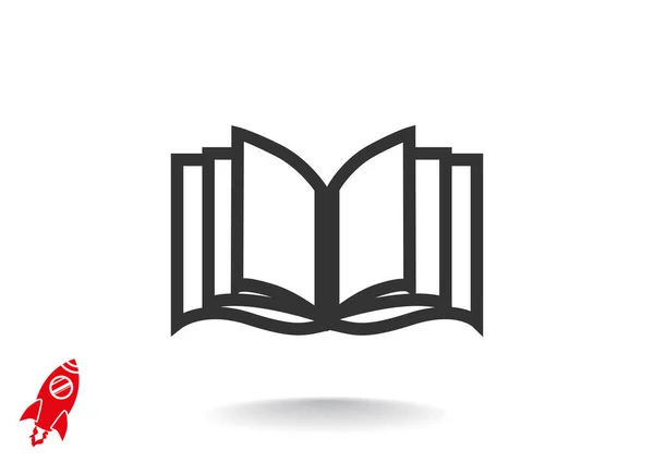 Libro abierto icono web — Vector de stock