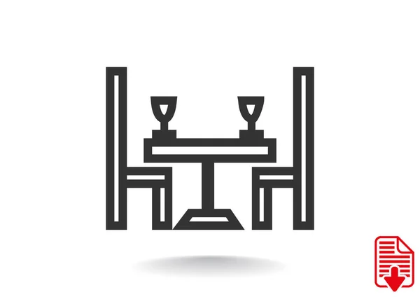Mesa com ícone de cadeiras —  Vetores de Stock