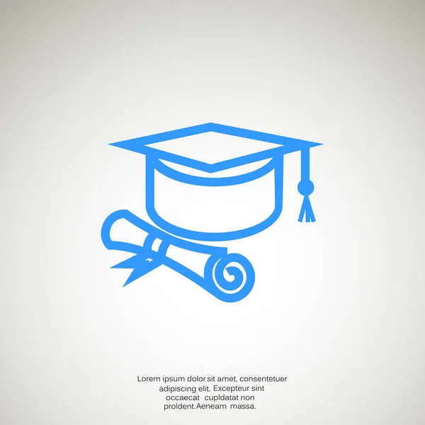 Icono de sombrero de graduación — Vector de stock
