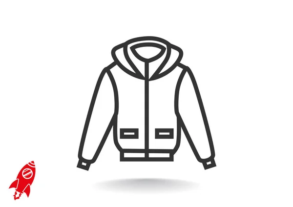 Winter jacket flat icon — Stock Vector