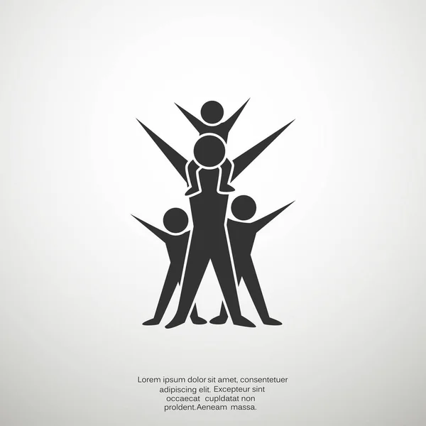 Happy family concept web icon — Stock Vector