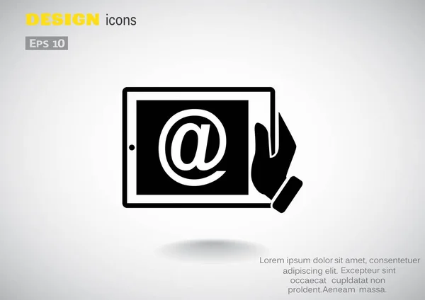 Tableta digital con signo de correo electrónico — Archivo Imágenes Vectoriales