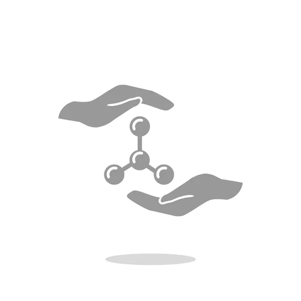 Molekuláris vegyület és a kezek — Stock Vector