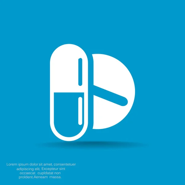 Pillole e capsule icona — Vettoriale Stock