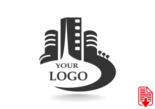 Logotipo de edifícios da cidade para sua empresa — Vetor de Stock