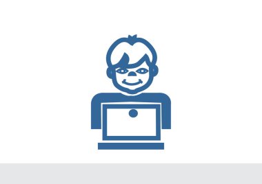 Öğrenci dizüstü bilgisayar simgesi