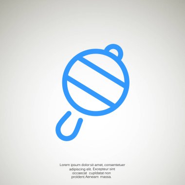 Icône de hochet de bébé simple, contour vector illustration