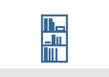 Kitaplık Düz Simgesi