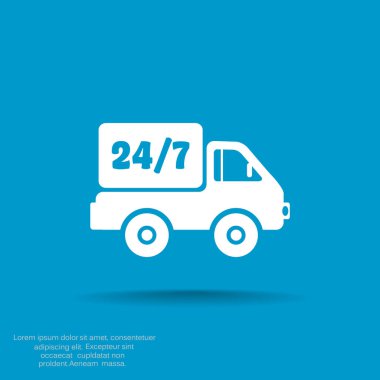 Sevkiyat teslimat kamyonu web simgesi