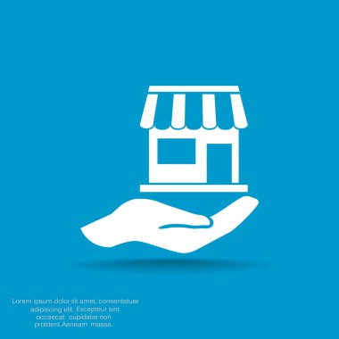 Dükkanı el web simgesi üzerinde
