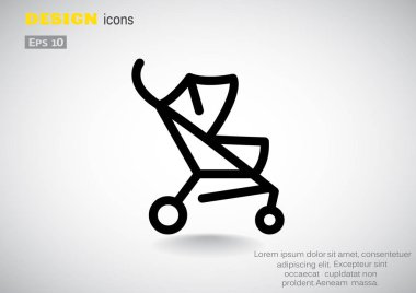 Basit bebek arabası anahat web simgesi