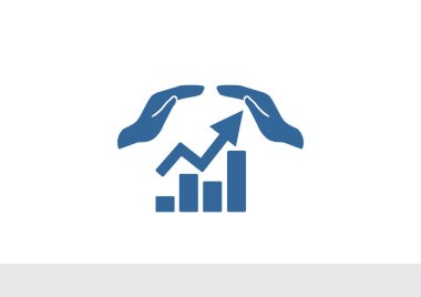 Eller simgesini içeren yükselen grafiği