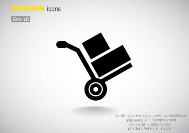 El arabası ile kutuları simge