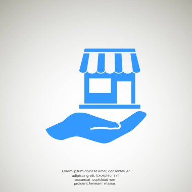 Dükkanı el web simgesi üzerinde