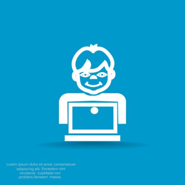 Öğrenci dizüstü bilgisayar simgesi