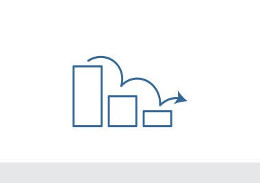 Grafik simgesi üzerinde Eğri ok