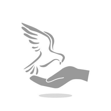 Güvercin el simgesi ile