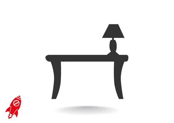 Vintage tabell med lampa — Stock vektor