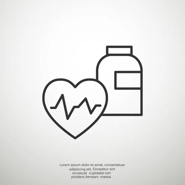 Médecine cardiaque icône web simple — Image vectorielle