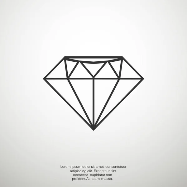 Icono web de diamante — Vector de stock