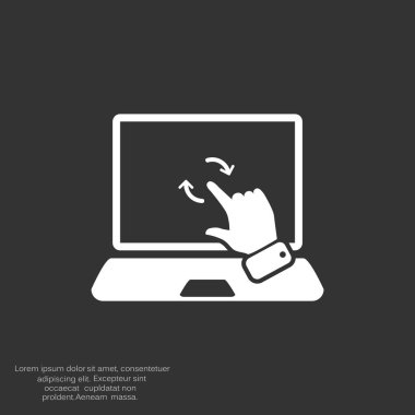 Dokunmatik ekranda dizüstü web simgesi