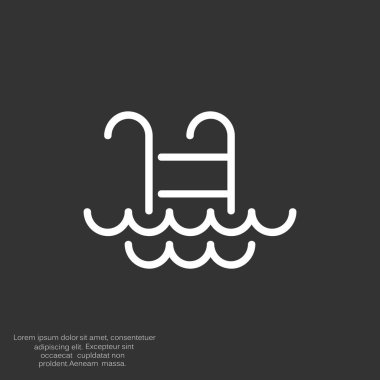 Dalgalar simgesi ile havuzu merdiveni