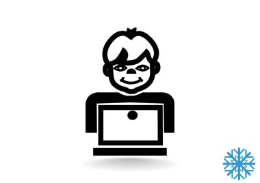 Öğrenci dizüstü bilgisayar simgesi