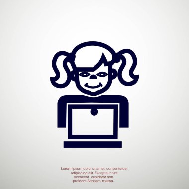 liseli kız ile laptop