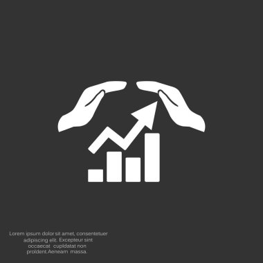 Eller simgesini içeren yükselen grafiği