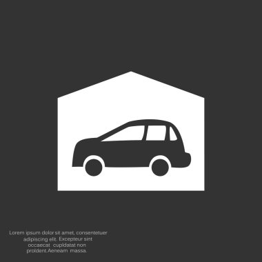 Garajda araba basit simgesiyle