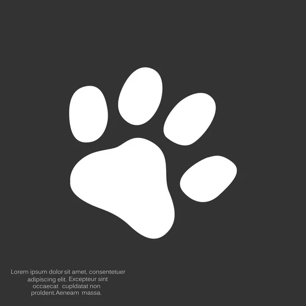 Perro pata pista simple icono — Archivo Imágenes Vectoriales