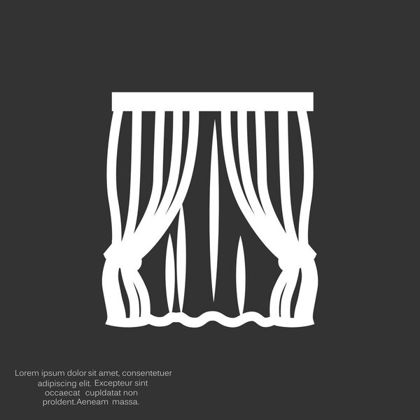 window with curtains icon