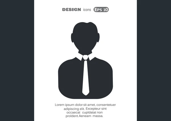 Icône web silhouette homme d'affaires — Image vectorielle