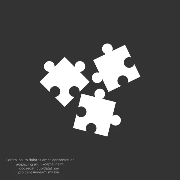 Puzzel elementen eenvoudige web pictogram — Stockvector