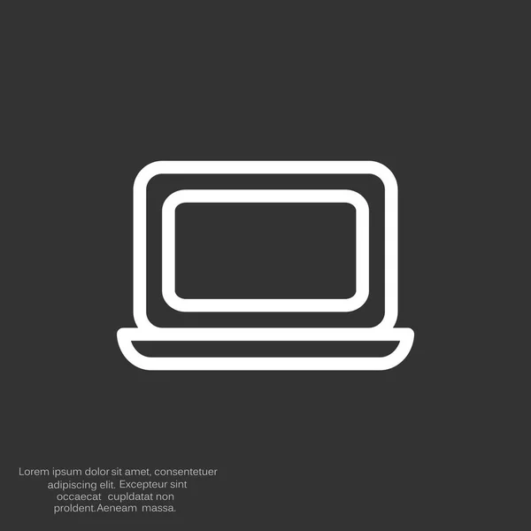 Eenvoudige laptop web pictogram — Stockvector