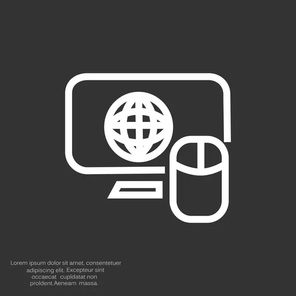 Símbolo del mundo e icono del ratón ordenador — Archivo Imágenes Vectoriales