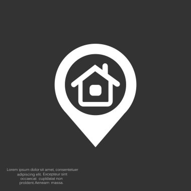 Evin konumu işaretçi basit simgesi