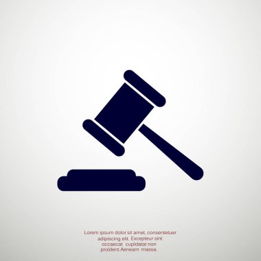 Açık artırma çekiç basit web simgesi