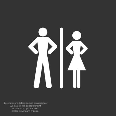 Cinsiyet işaretleri ile WC simgesi
