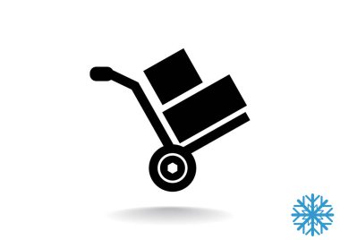 El arabası ile kutuları simge