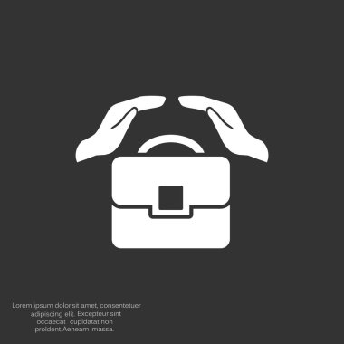 Evrak çantası ile eller web simgesi